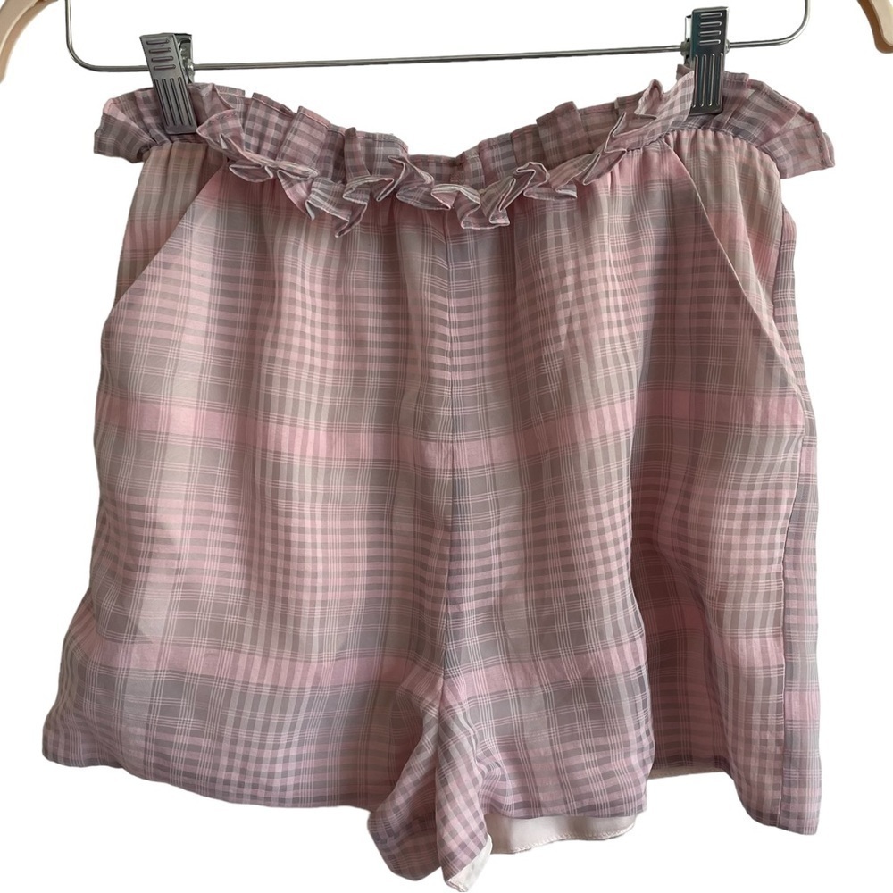 NBD Revolve Pink Plaid Shorts, Size S